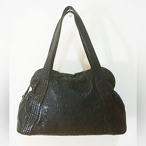 Chanel Black Calfskin Rue Cambon Embossed Unlimited Shoulder Bag